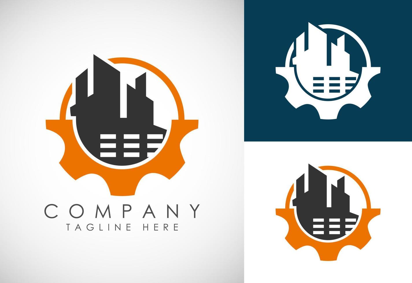 industriell Logo Design Konzept. korporativ Logo zum Produktion oder Bedienung und Instandhaltung Geschäft. vektor