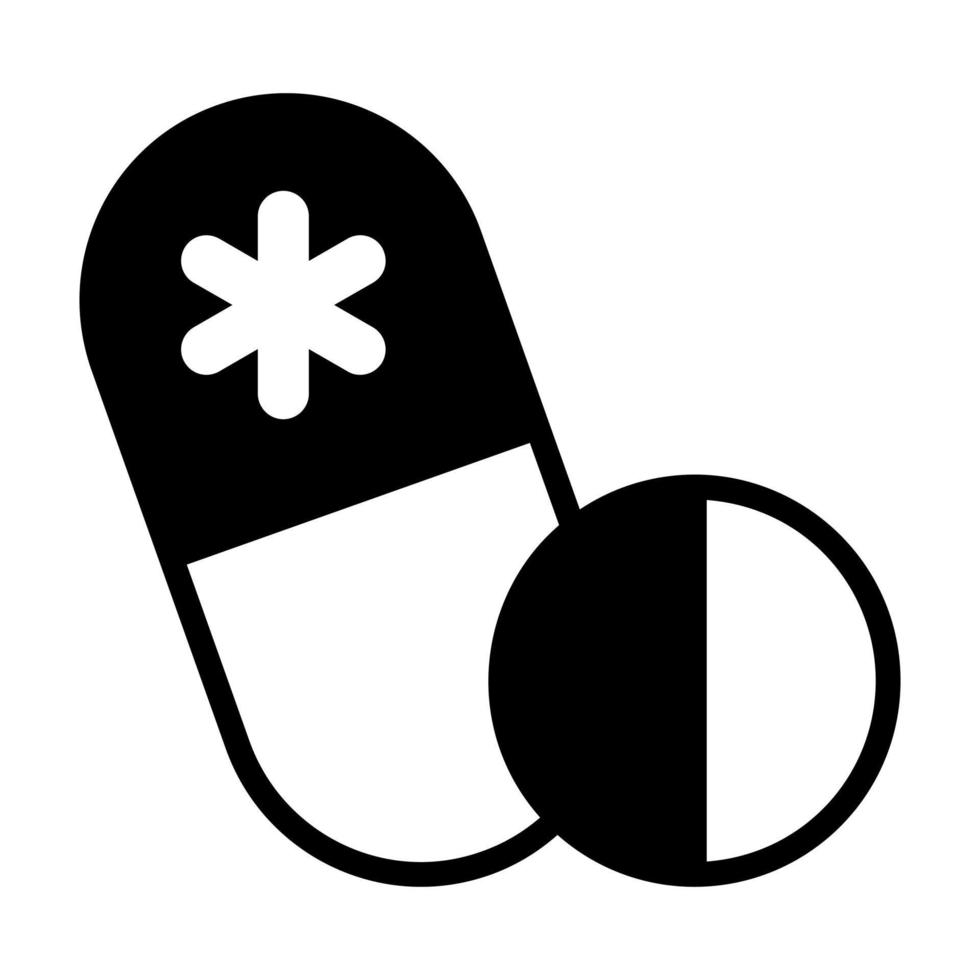 en dos av medicin piller ikon i modern stil vektor