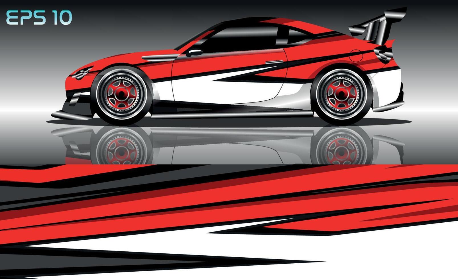 Rennen Auto wickeln Abziehbild Entwürfe. abstrakt Rennen und Sport Hintergrund zum Auto Lackierung oder Täglich verwenden Auto Vinyl Aufkleber vektor
