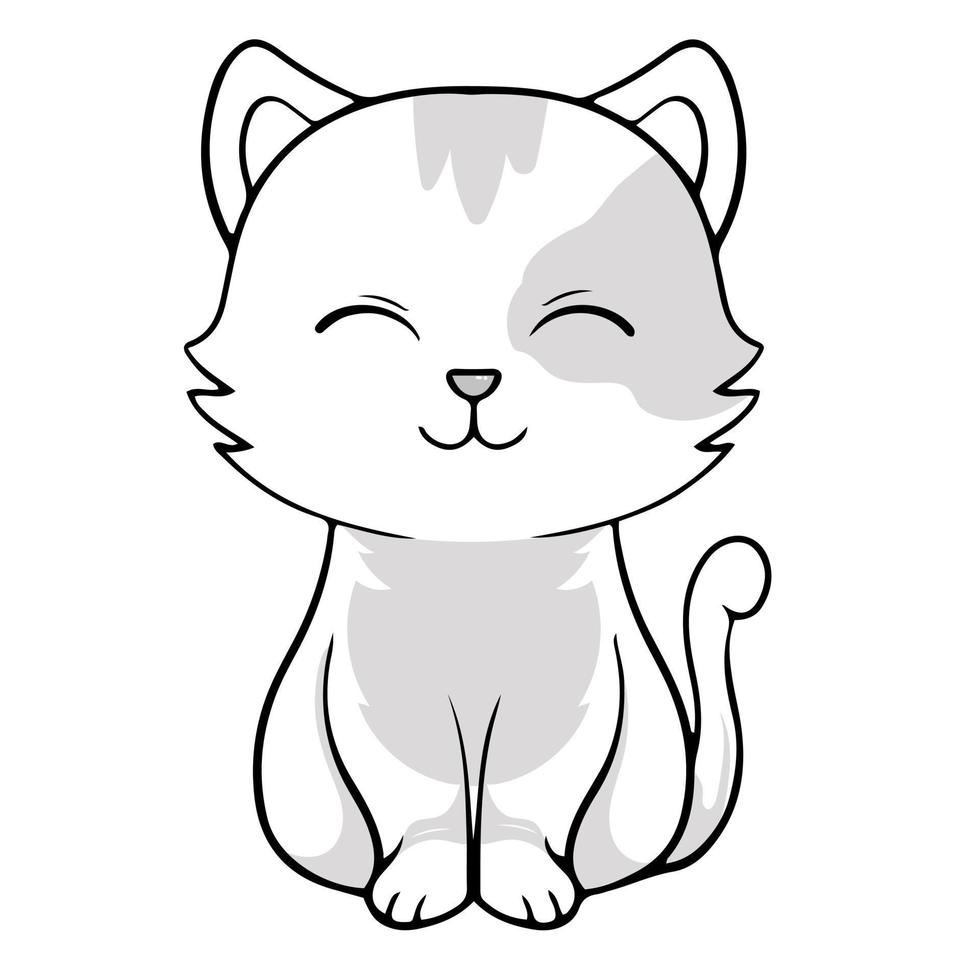 Färbung Seite Gliederung von Karikatur bunt druckbar süß Katze Einhorn oder Anime Katze Färbung Seiten zum Kinder Kinder und Erwachsene. Vektor Illustration, Sommer- Färbung Buch zum Kinder.