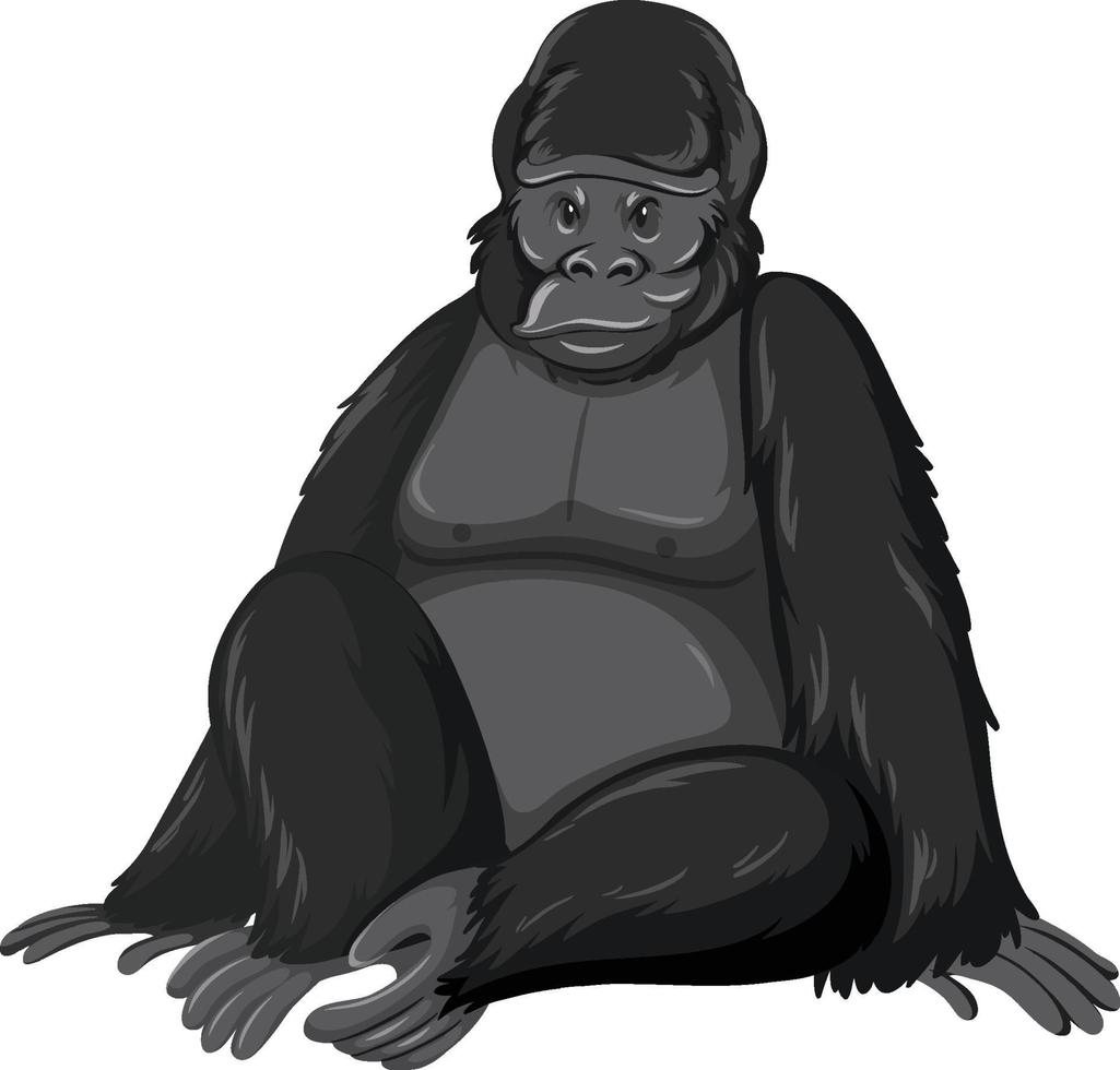 gorilla vilda djur på vit bakgrund vektor