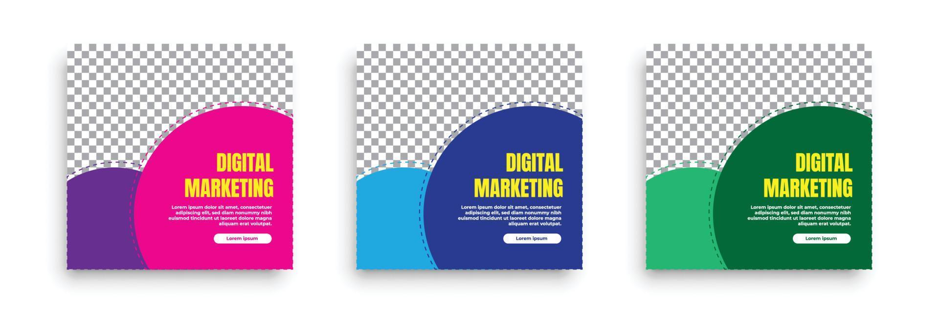 Social Marketing Postvorlage für digitales Marketing. vektor