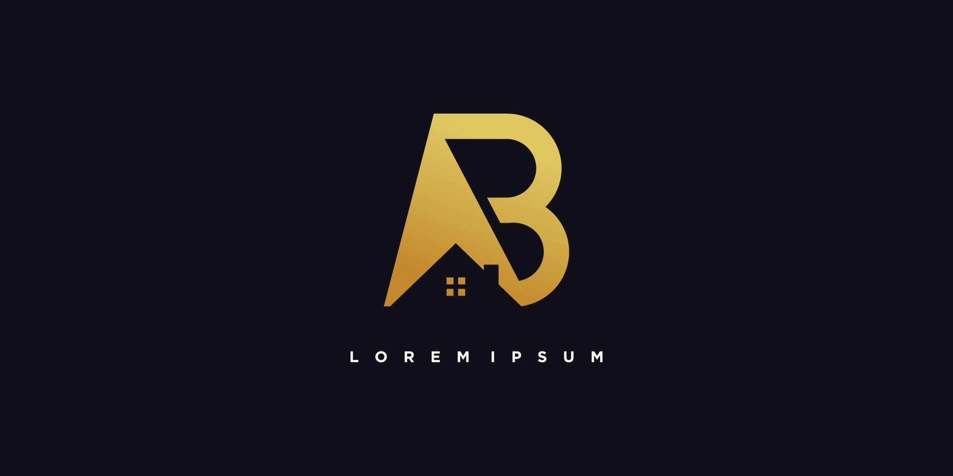 brev b logotyp design gyllene med unik begrepp premie vektor