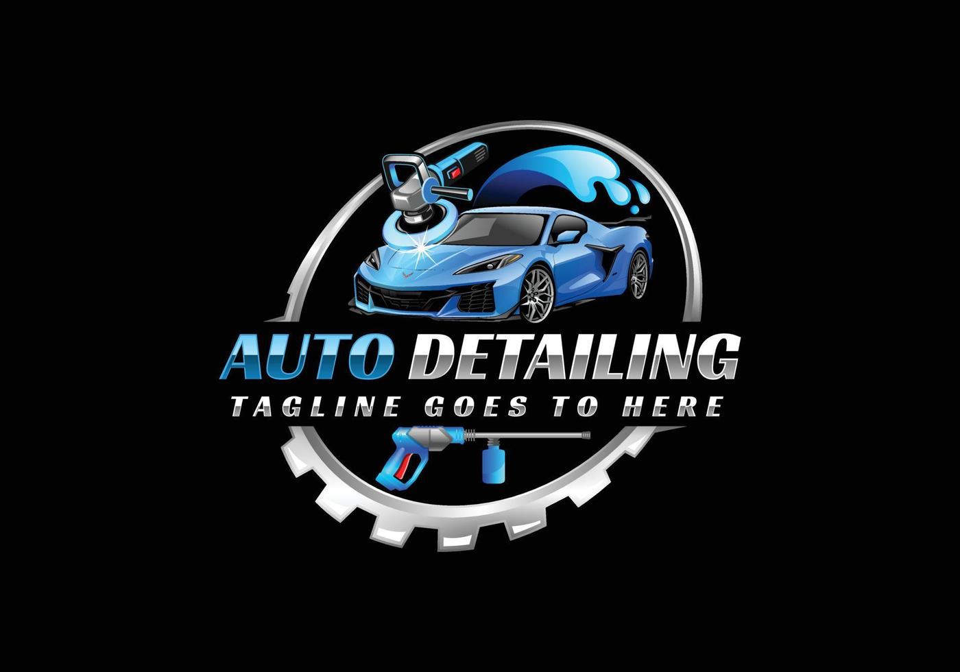 Auto Detaillierung Logo Auto Detaillierung Logo Auto Polieren Logo Auto Bedienung Logo Auto waschen Logo Auto Reinigung Logo Vektor