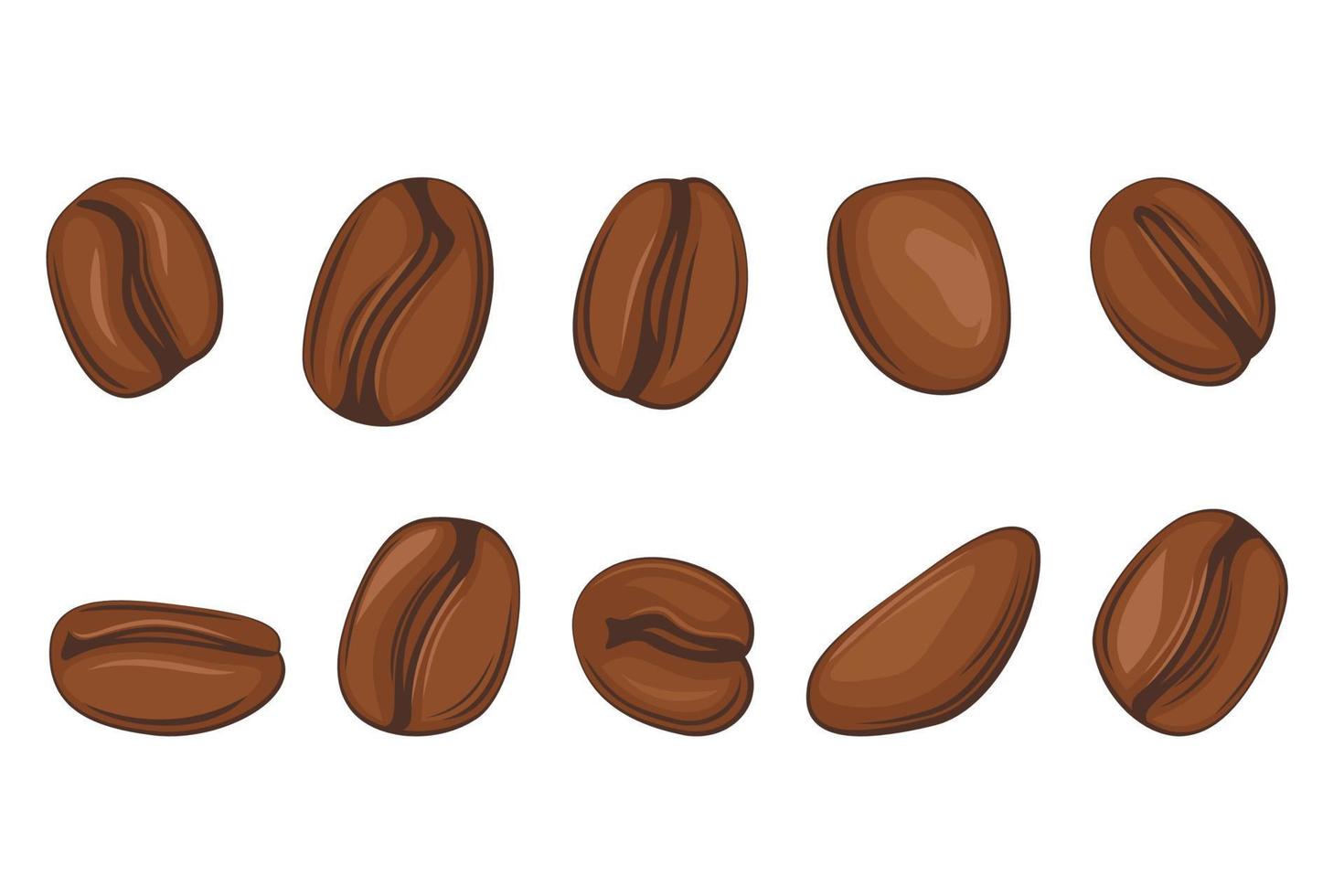 kaffe bönor uppsättning, Kafé meny design element vektor