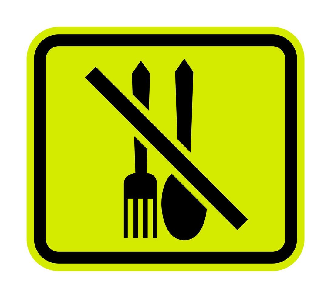 Kein Essen erlaubt Symbol auf weißem Hintergrund vektor