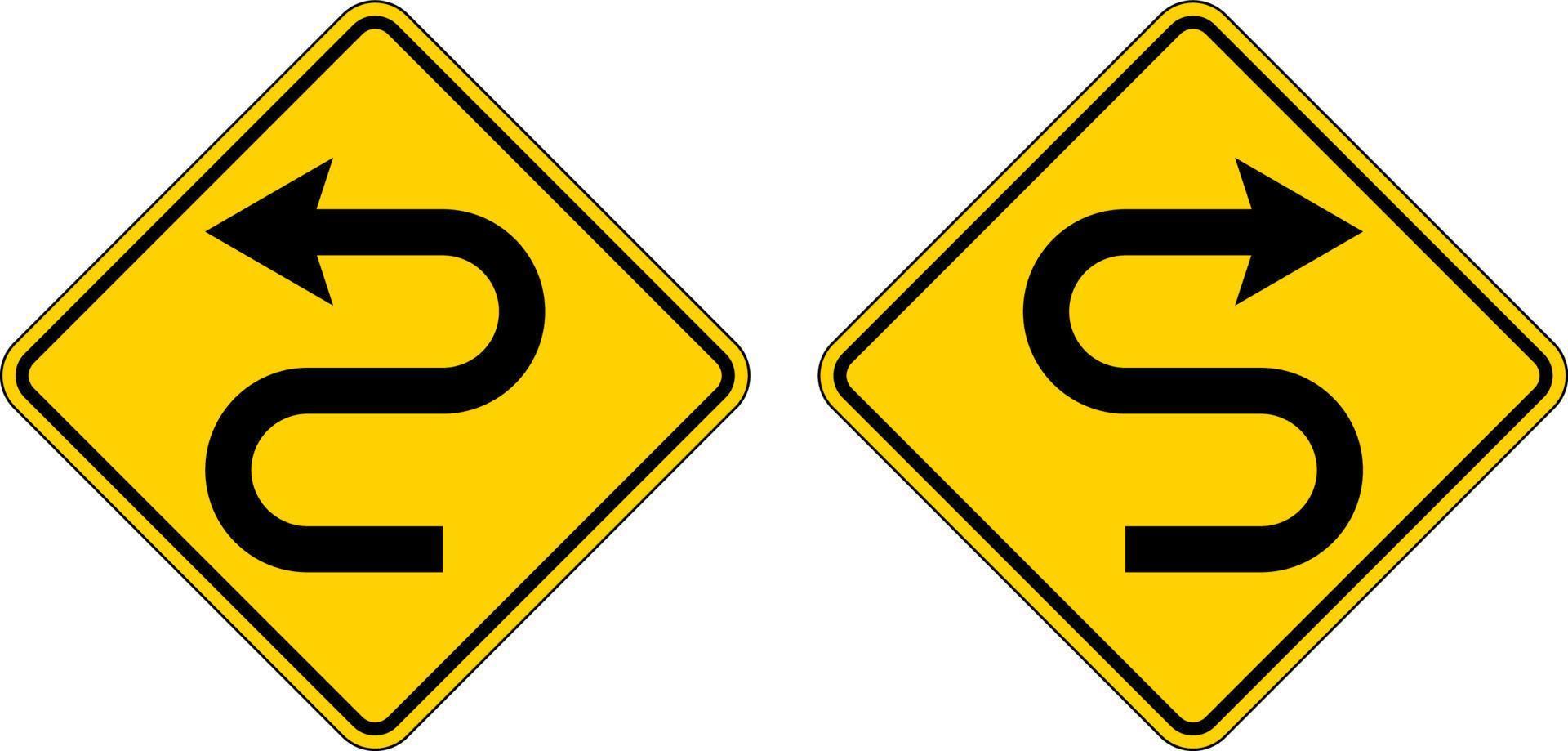 varning tecken dubbel- kurva symbol på vit bakgrund vektor