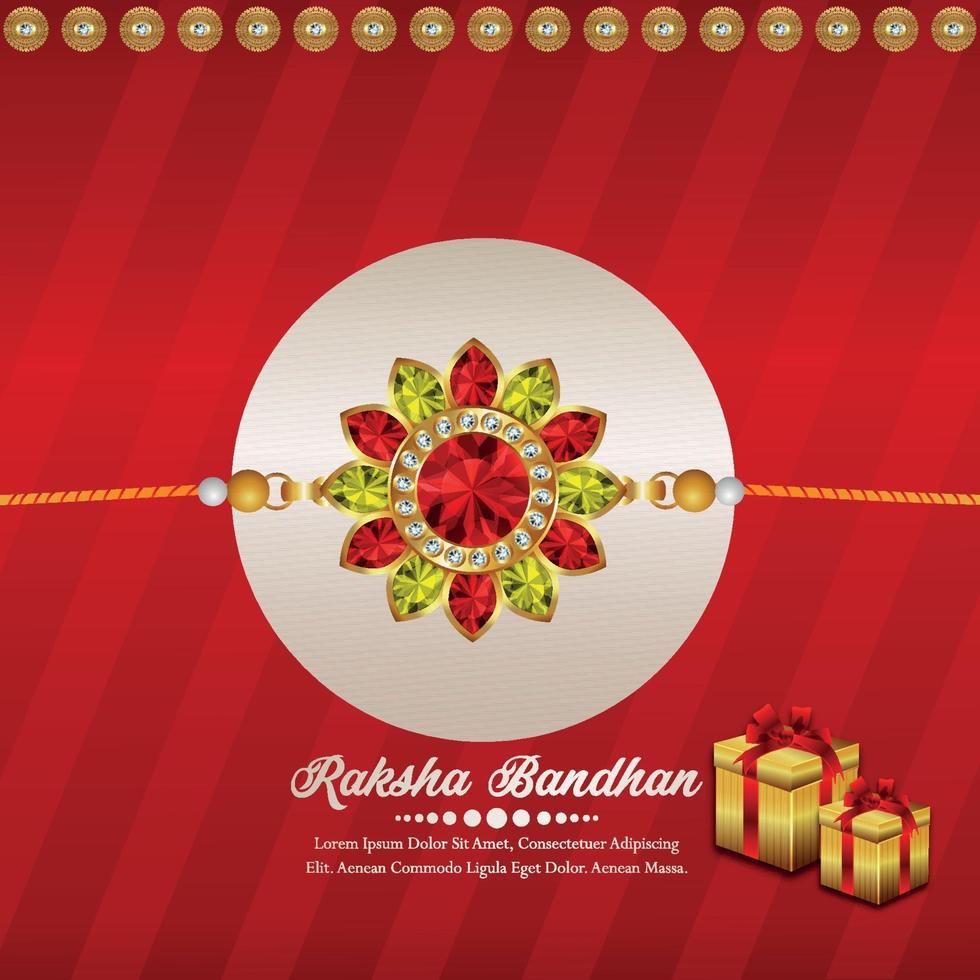 glad raksha bandhan inbjudningskort med kreativ vektor rakhi