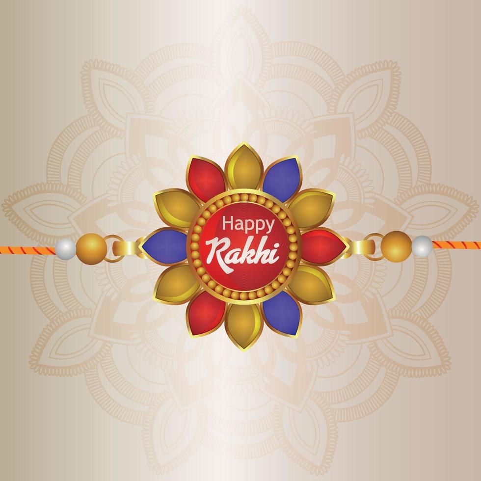 realistisk raksha bandhan med kreativ rakhi vektor