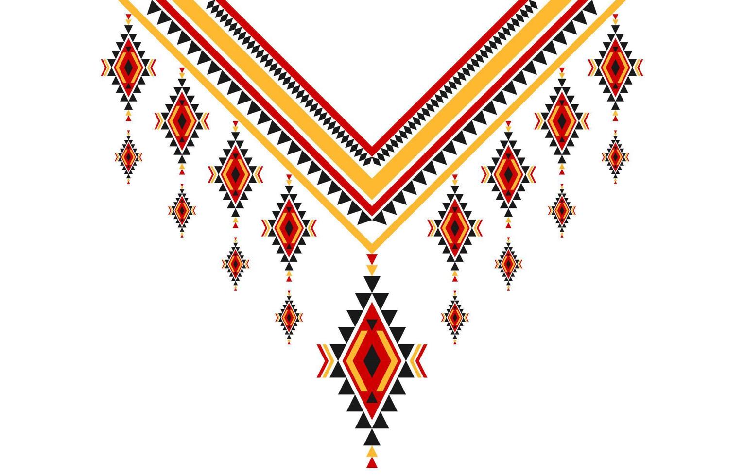 geometrisch ethnisch orientalisch Muster traditionell. Stammes- Halskette Stickerei. aztekisch Ornament drucken. amerikanisch, Mexikaner Stil. vektor