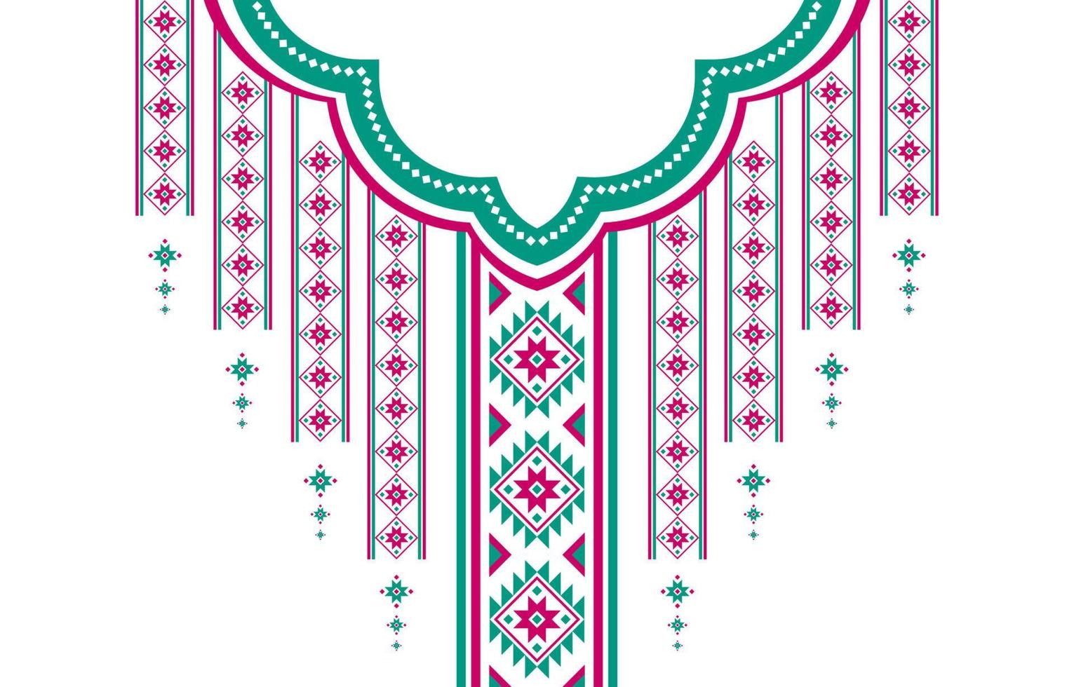 geometrisch ethnisch orientalisch Muster traditionell. Stammes- Halskette Stickerei. aztekisch Ornament drucken. amerikanisch, Mexikaner Stil. vektor