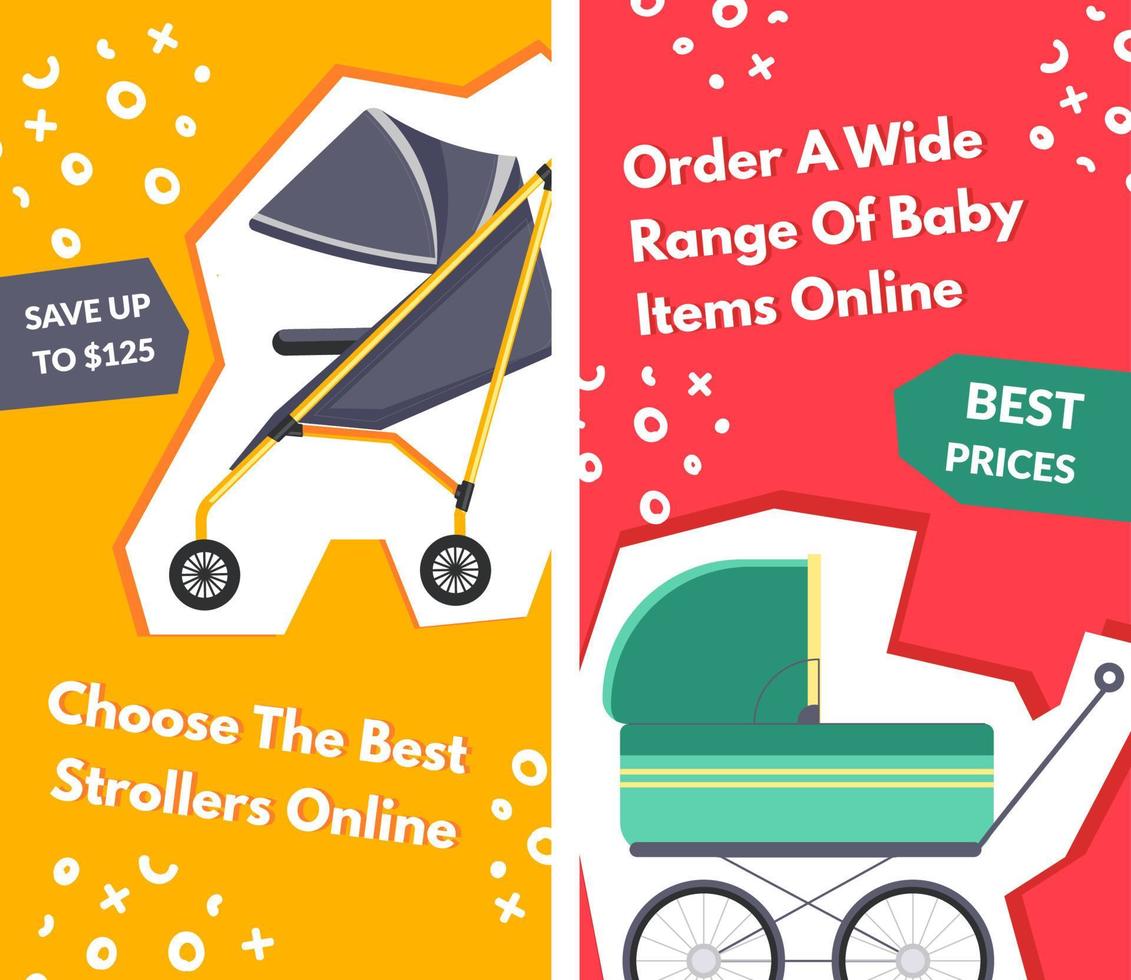 bestellen breit Angebot von Baby Artikel online, Banner vektor