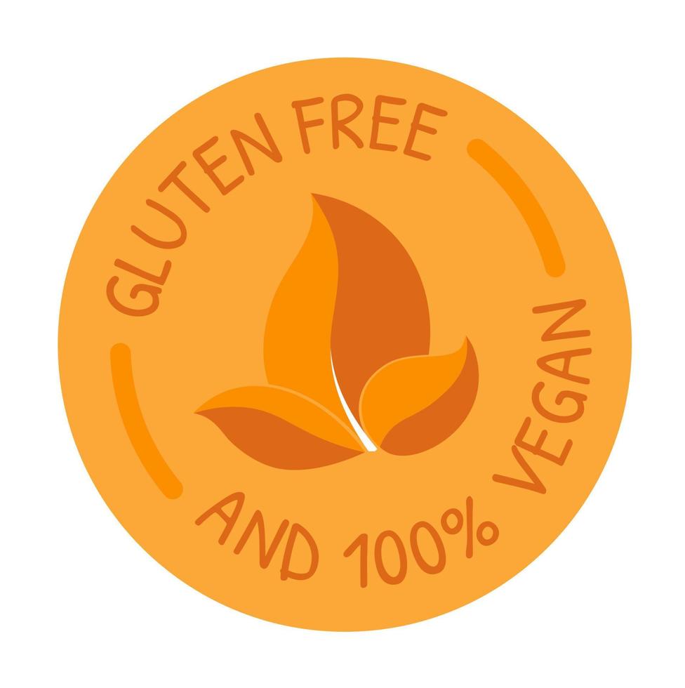 vegan och gluten fri Ingredienser, produkt märka vektor
