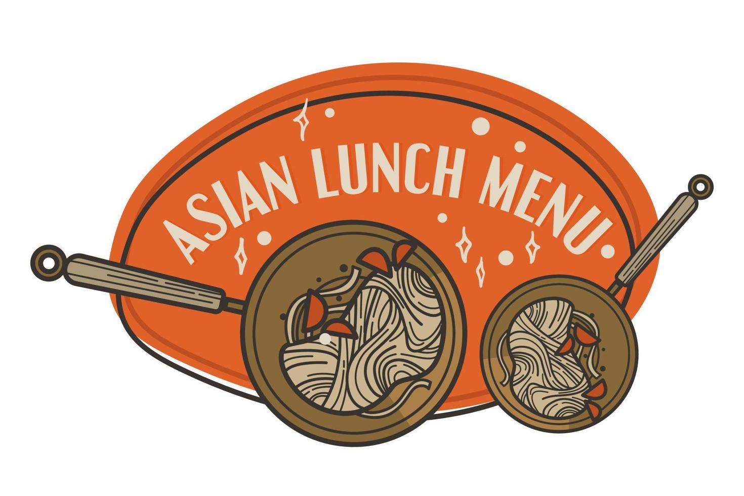 asiatisch Mittagessen Speisekarte, Restaurant Logo oder Banner vektor