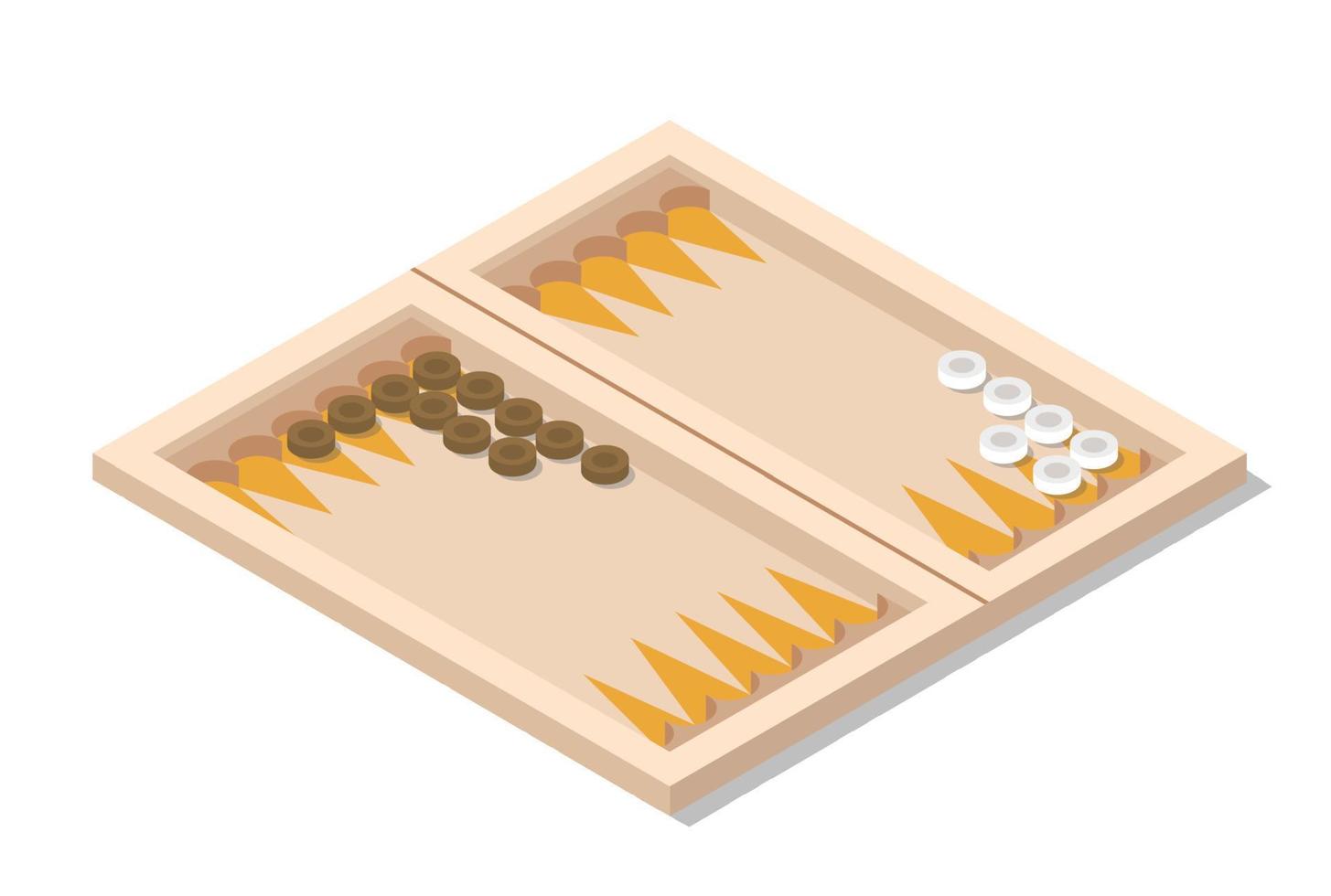 styrelse spel, backgammon spelar yta och bitar vektor