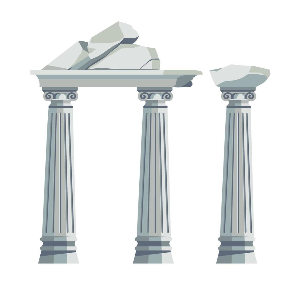 uralt Ruinen, Säulen und Säulen Griechenland oder Rom vektor
