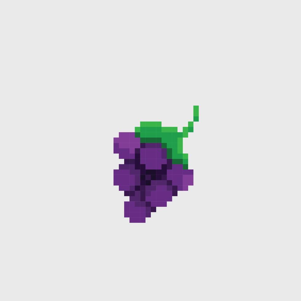 Traube Obst im Pixel Kunst Stil vektor
