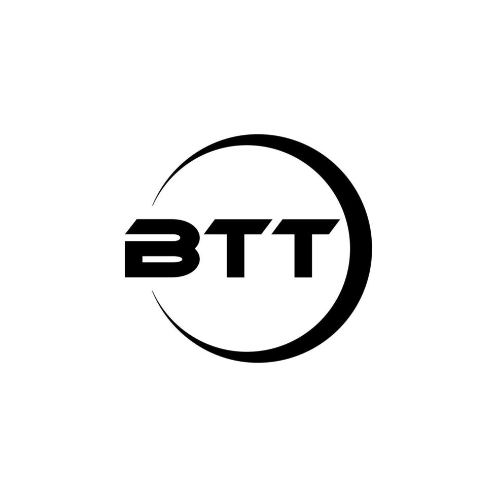 btt Brief Logo Design im Illustration. Vektor Logo, Kalligraphie Designs zum Logo, Poster, Einladung, usw.