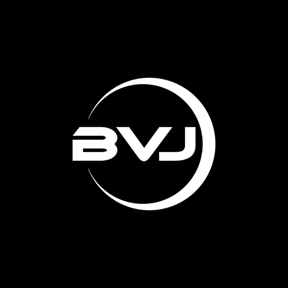 bvj brev logotyp design i illustration. vektor logotyp, kalligrafi mönster för logotyp, affisch, inbjudan, etc.