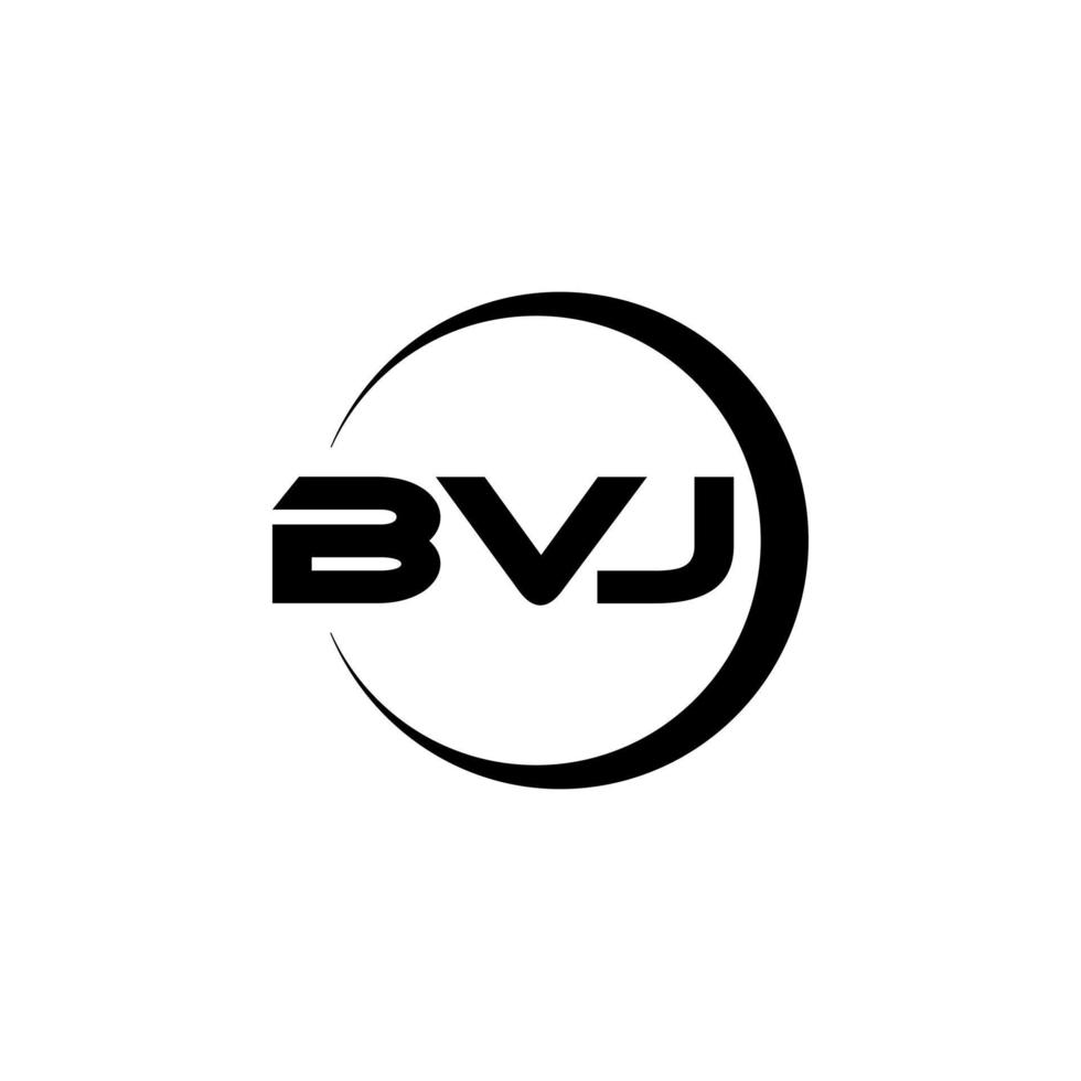 bvj Brief Logo Design im Illustration. Vektor Logo, Kalligraphie Designs zum Logo, Poster, Einladung, usw.