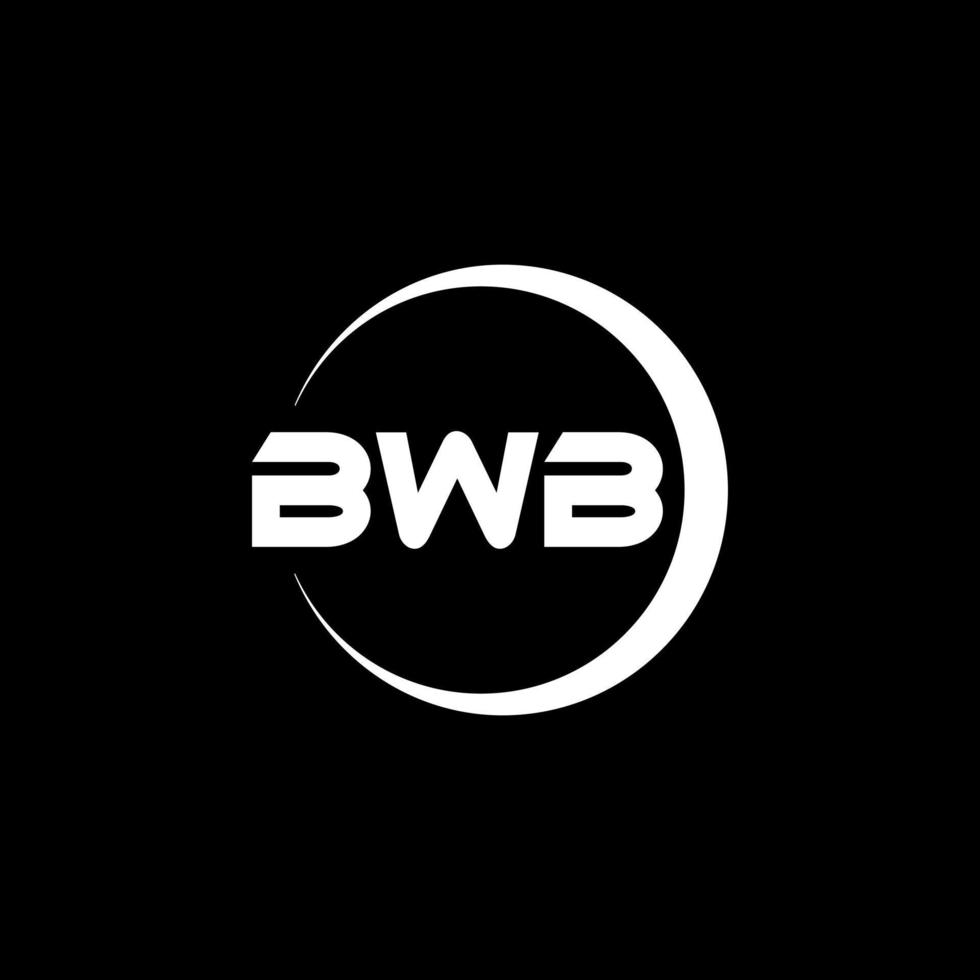 bwb brev logotyp design i illustration. vektor logotyp, kalligrafi mönster för logotyp, affisch, inbjudan, etc.