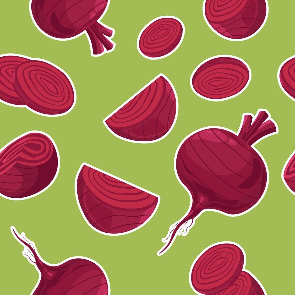 organisch Rote Beete Gemüse, nahtlos Muster vektor