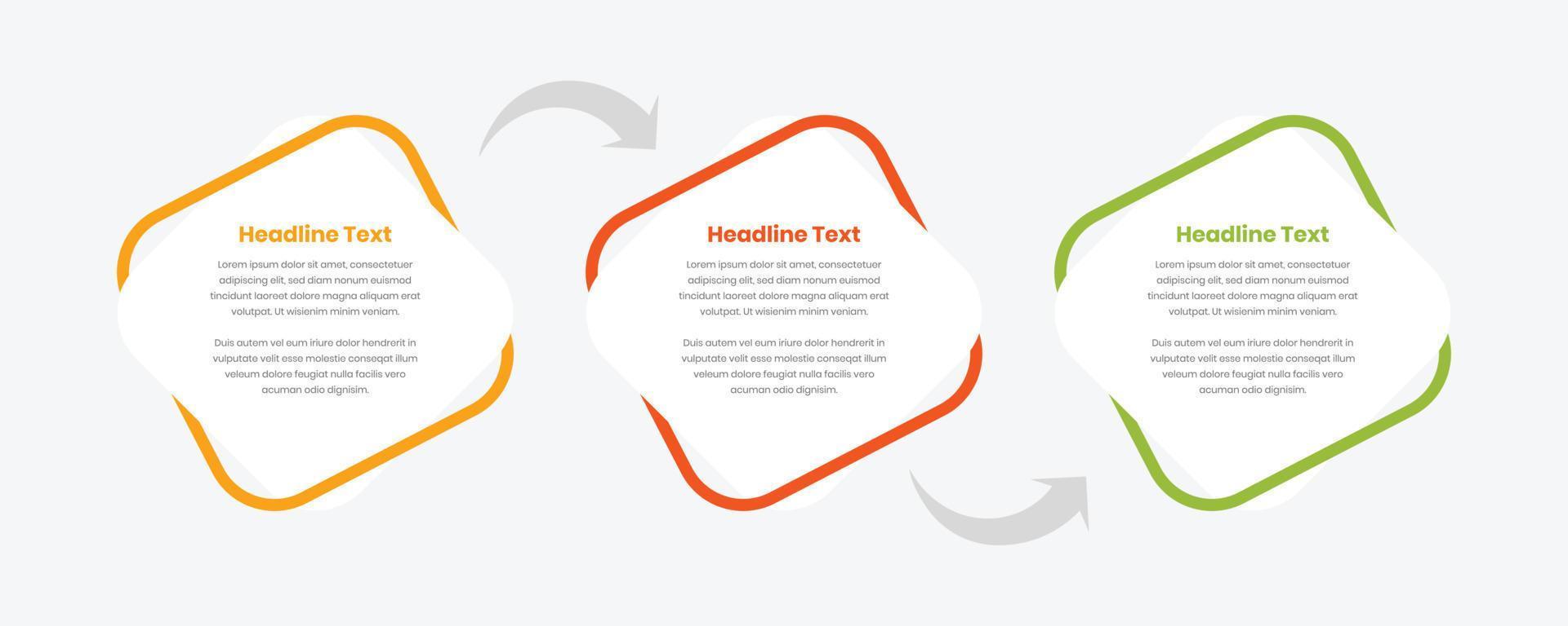 minimal steg infographic text presentation mall med flätas ihop former och pil vektor