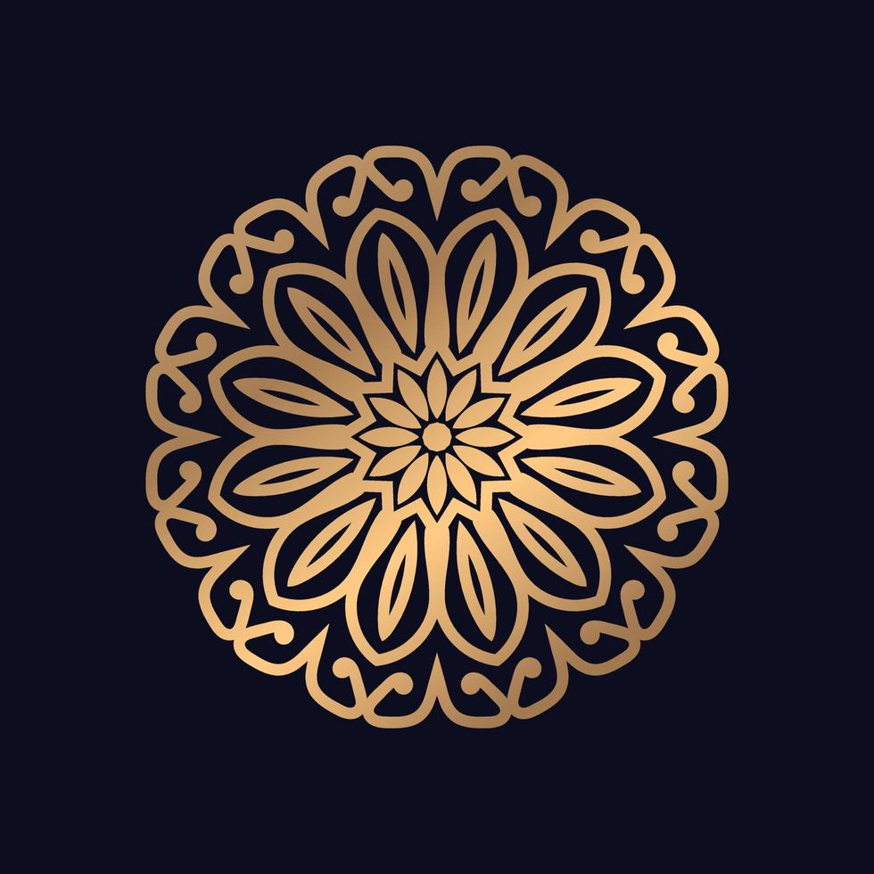 Single schön golden Mandala Design Hintergrund vektor