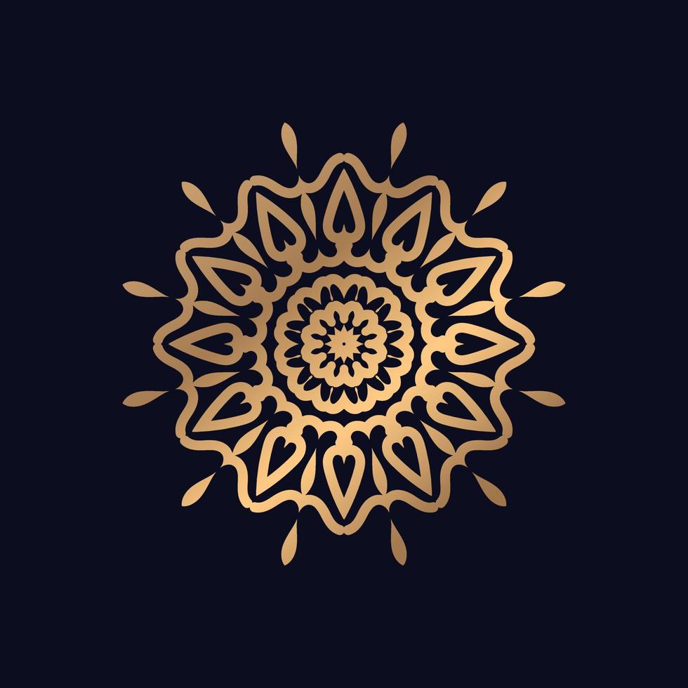 elegant mandala bakgrund med gyllene arabesk mönster guld Färg vektor