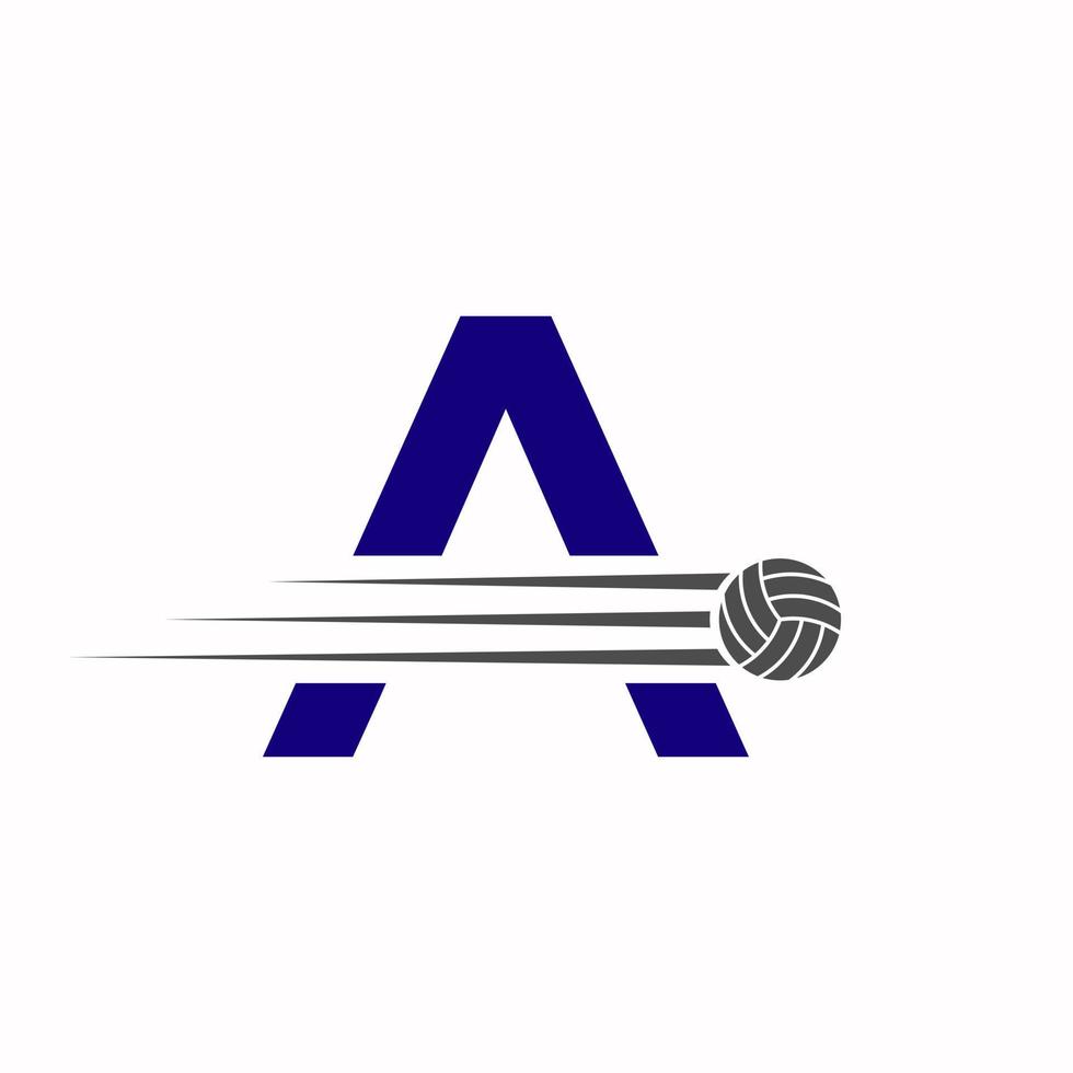 Initiale Brief ein Volleyball Logo Design unterzeichnen. Volleyball Sport Logo vektor