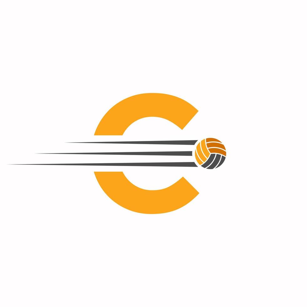 Initiale Brief c Volleyball Logo Design unterzeichnen. Volleyball Sport Logo vektor