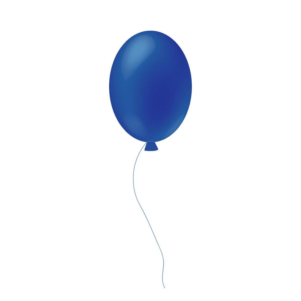 blå ballong volym 3d. ballong för en kort för en Pojkar födelsedag eller 4:e av juli vektor