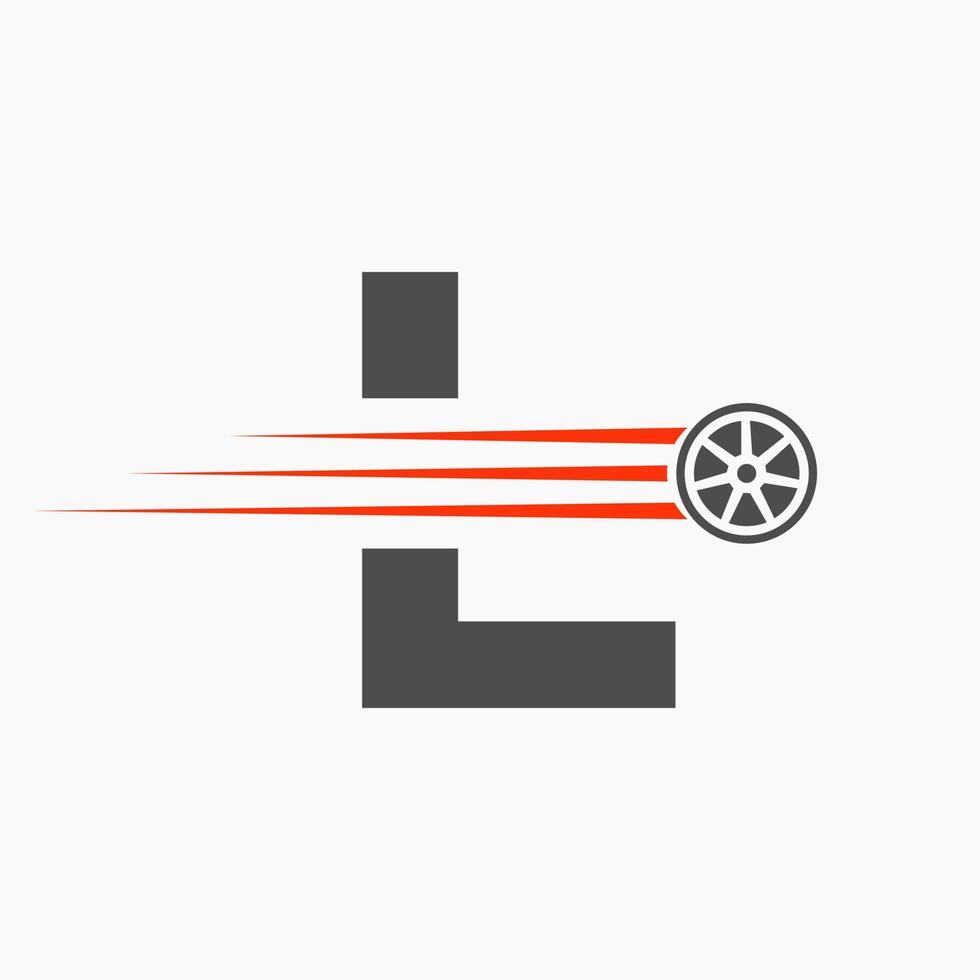 sport bil brev l bil- logotyp begrepp med transport däck ikon vektor