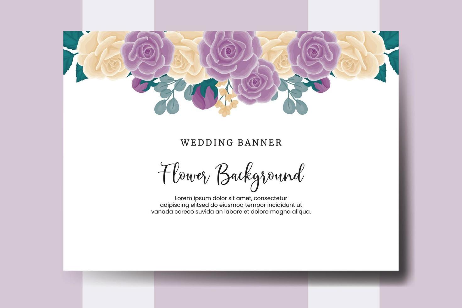 Hochzeit Banner Blume Hintergrund, Digital Aquarell Hand gezeichnet Rose Blume Design Vorlage vektor