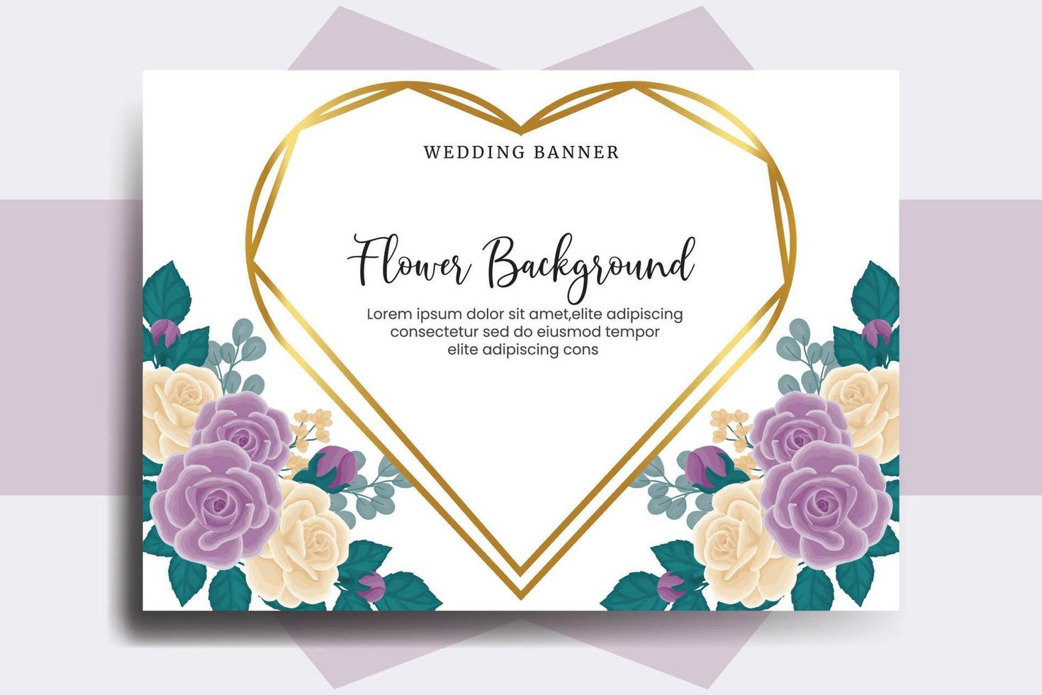 Hochzeit Banner Blume Hintergrund, Digital Aquarell Hand gezeichnet Rose Blume Design Vorlage vektor