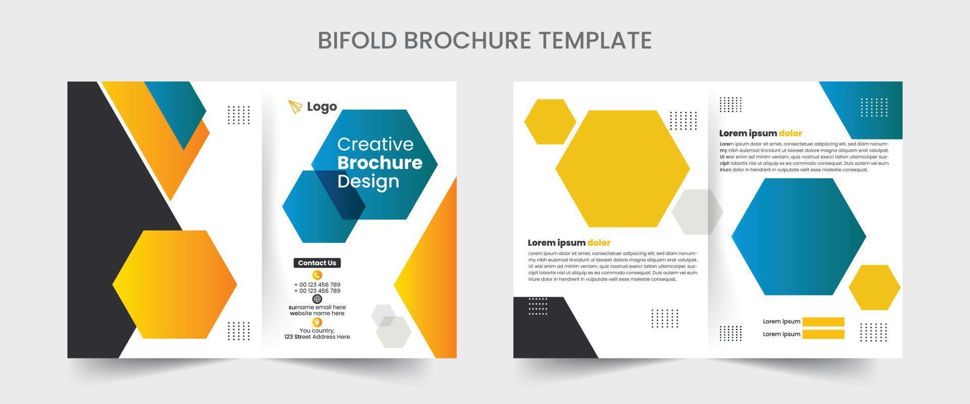 Geschäft Bifold Broschüre oder Zeitschrift Startseite Design Vorlage. einfach und sauber bunt Seiten Broschüre Design Geschäft Thema. vektor