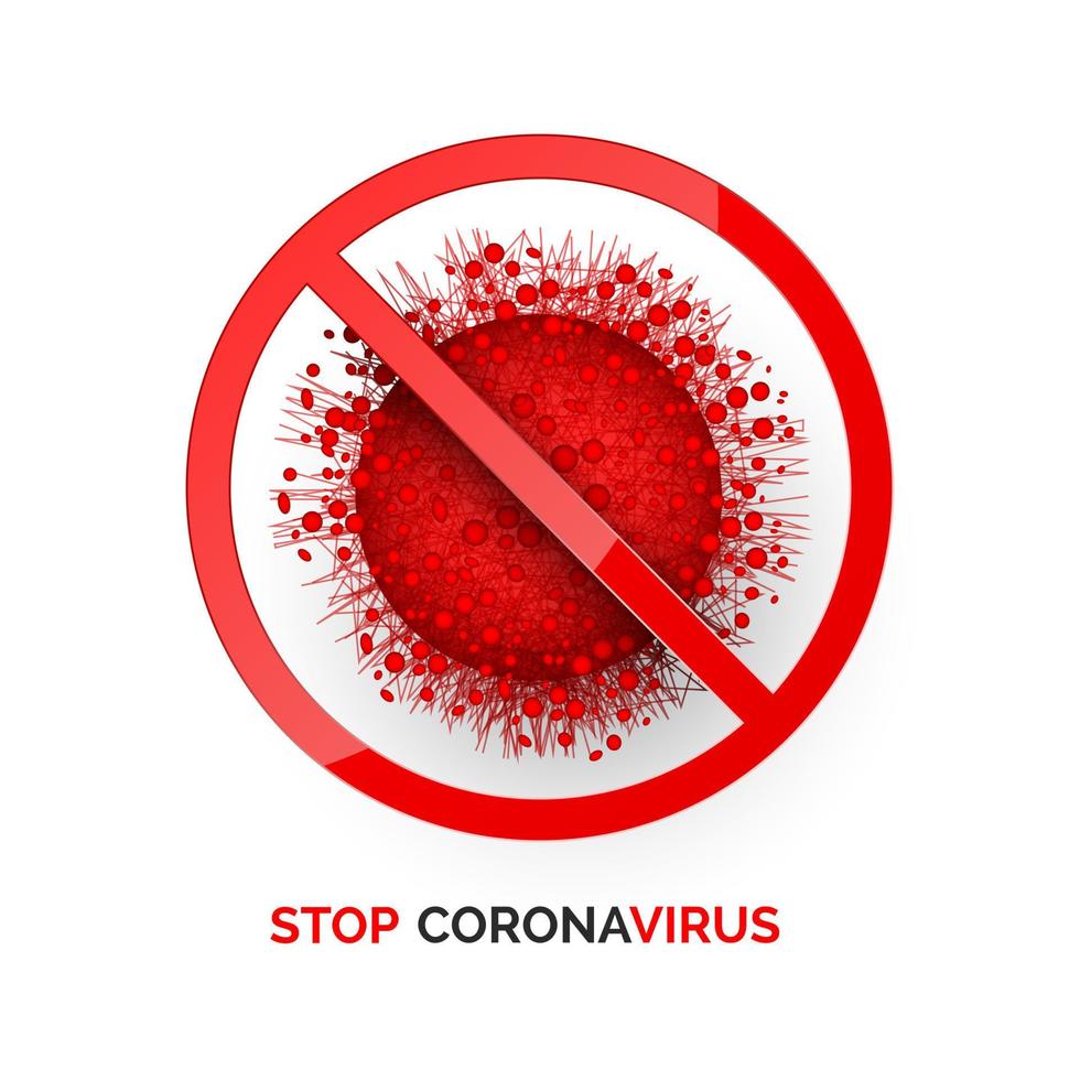 halt Corona Virus Infektion. Medizin Warnung Hintergrund. gefährlich Krankheit Symptome. Vektor Illustration