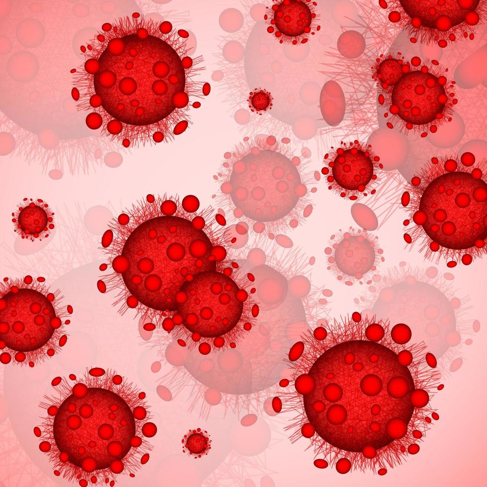 röd korona virus infektion. medicin varning bakgrund. farlig sjukdom symtom. vektor illustration
