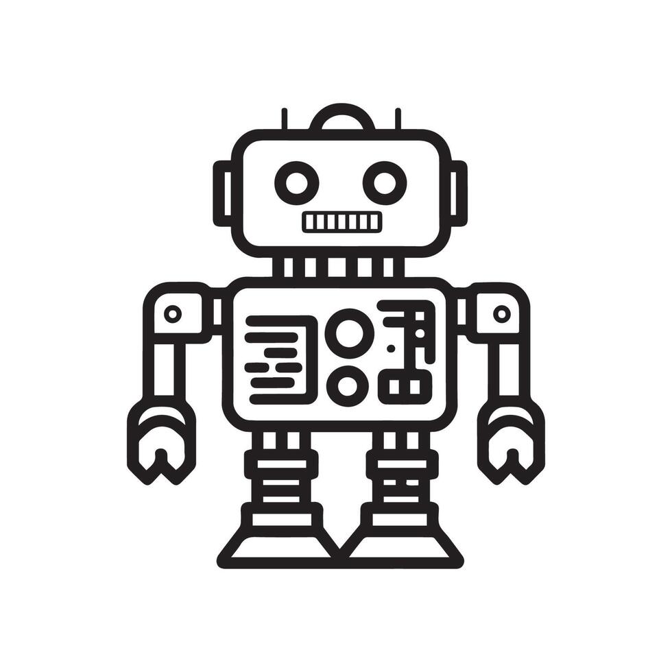 Roboter Gliederung Symbol Vektor, generativ ai vektor