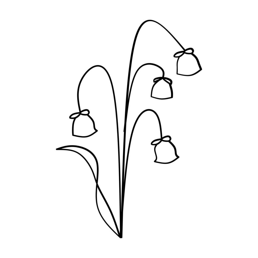 söt blomma botanisk blommig vektor illustration översikt hand dragen stil design