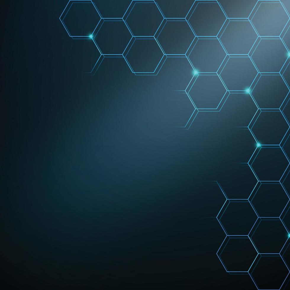 Blau Hexagon Linien Hintergrund. vektor