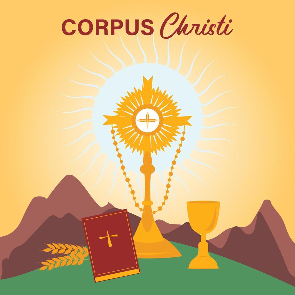 Korpus christi heilig Woche Feier Illustration zum Sozial Medien Post und Banner Christian Veranstaltung vektor