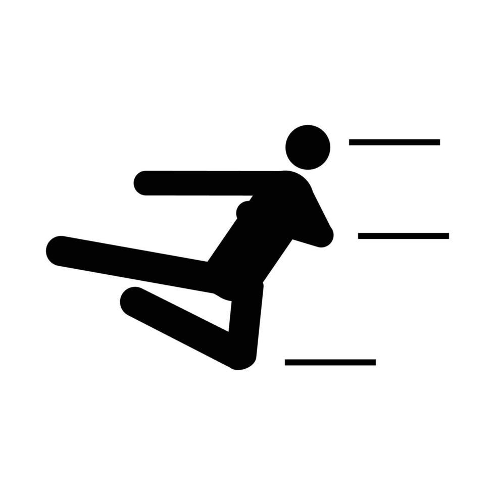 ikon av man håller på med taekwondo sparka vektor
