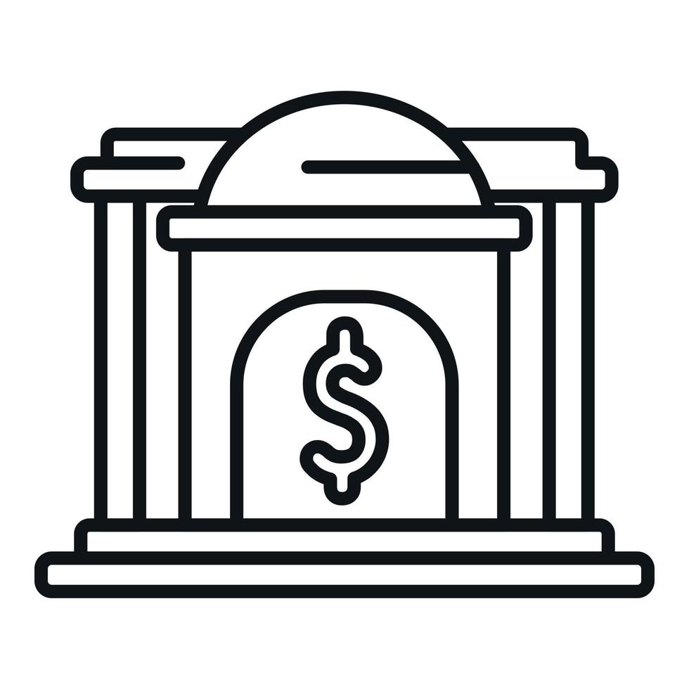 Bank pengar boka ikon översikt vektor. global finansiera vektor