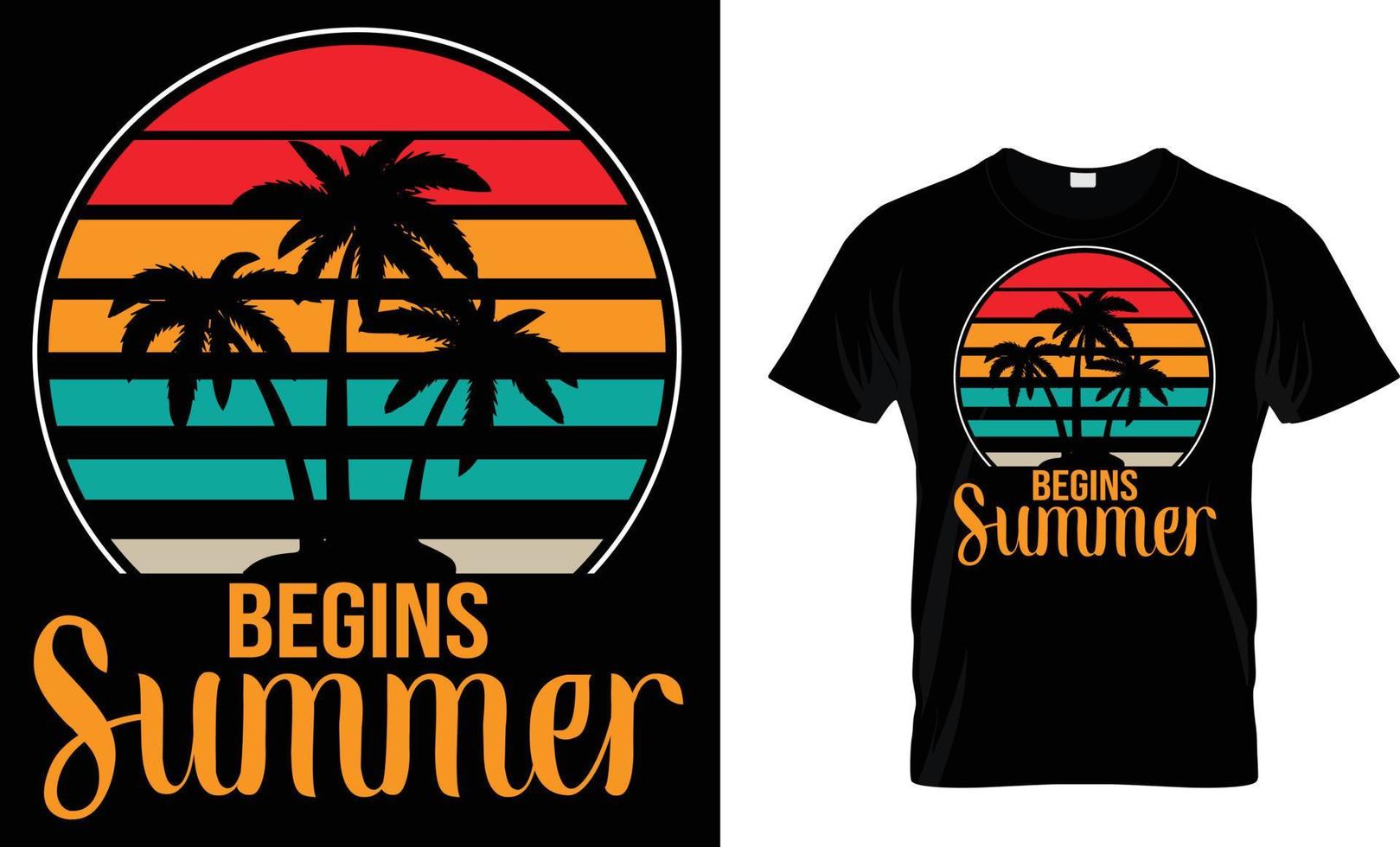 Sommer, Urlaub, Typografie, Surfen T-Shirt Design vektor