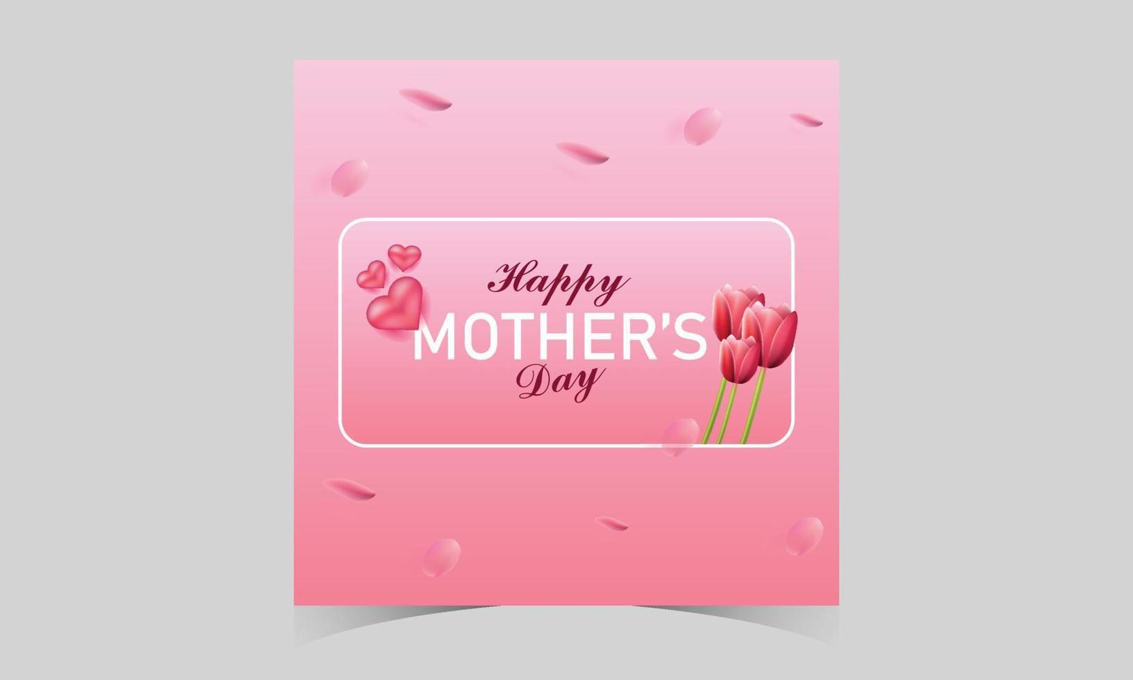 glücklich Mutter Tag Sozial Medien Post Vorlage. Mutter Tag Sozial Medien Banner. Mama Tag Gruß Karte. glücklich Mutter Tag Zeichen mit Herz und Blumen. fliegend Rosa Papier Herzen. Mama Tag Hintergrund. vektor