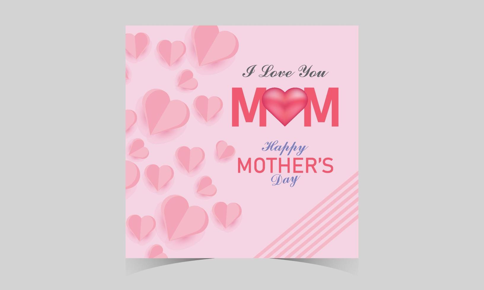 glücklich Mutter Tag Sozial Medien Post Vorlage. Mutter Tag Sozial Medien Banner. Mama Tag Gruß Karte. glücklich Mutter Tag Zeichen mit Herz und Blumen. fliegend Rosa Papier Herzen. Mama Tag Hintergrund. vektor