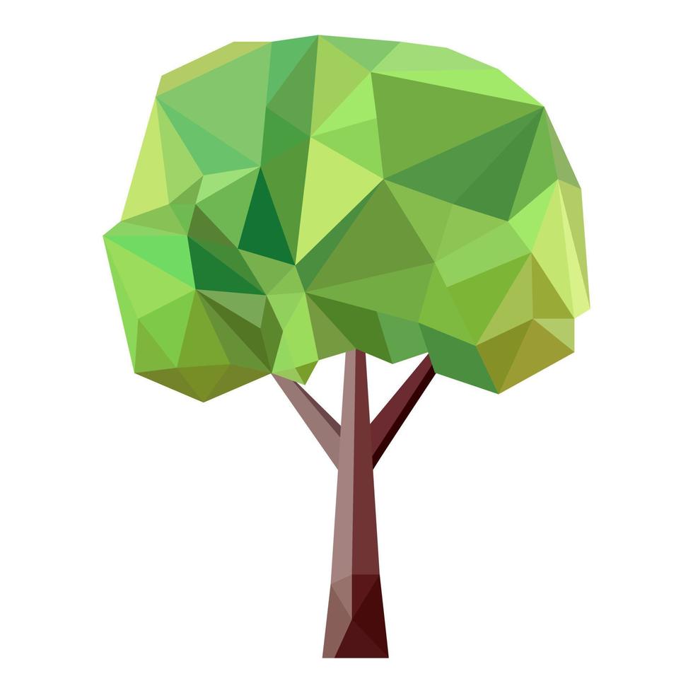 abstrakt niedrig poly Baum Symbol isoliert. geometrisch polygonal Stil. 3d niedrig poly. vektor