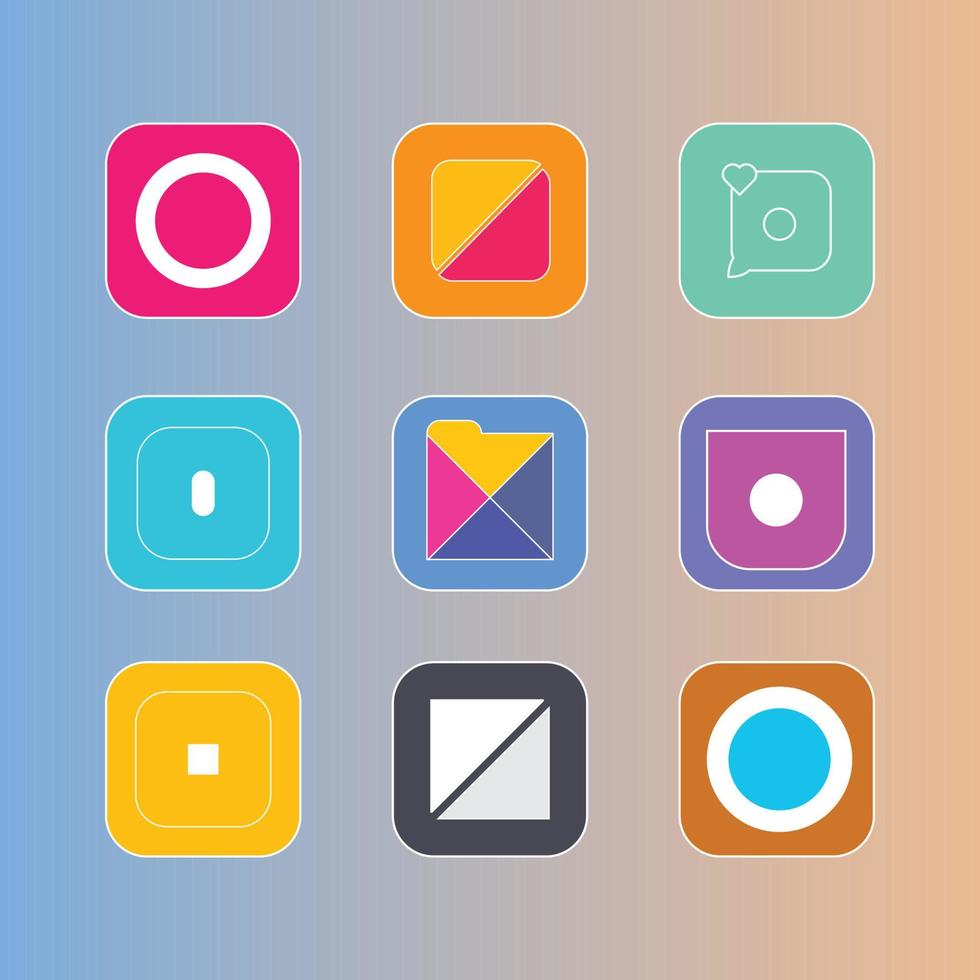 3x3 Symbol Pack Design bunt vektor