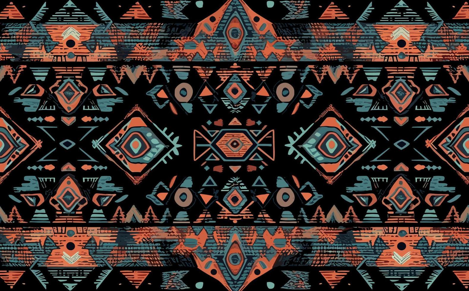 ethnisch abstrakt Ikat Muster. nahtlos Muster im Stammes-, Volk Stickerei, Mexikaner Stil. aztekisch geometrisch Kunst Ornament Druckdesign zum Teppich, Hintergrund, Kleidung, Verpackung, Stoff, Abdeckung, Textil- vektor